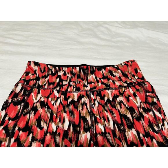 DKNY Womens Printed High-Waist Crop Leggings Hot Coral Medium M Runner Pockets - Picture 3 of 7